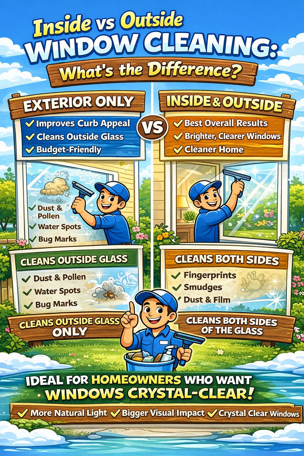 Inside vs Outside Window Cleaning: What’s the Difference? image