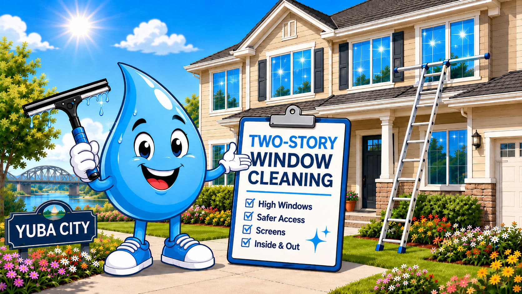 Window Cleaning for Two-Story Homes in Yuba City image